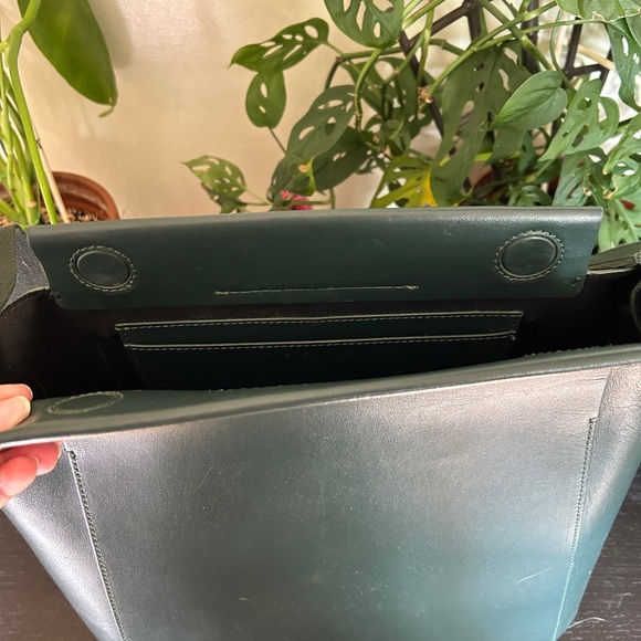 The Everlane Form Bag Green Italian Leather Purse Quiet Luxury Minimalist - Picture 9 of 12
